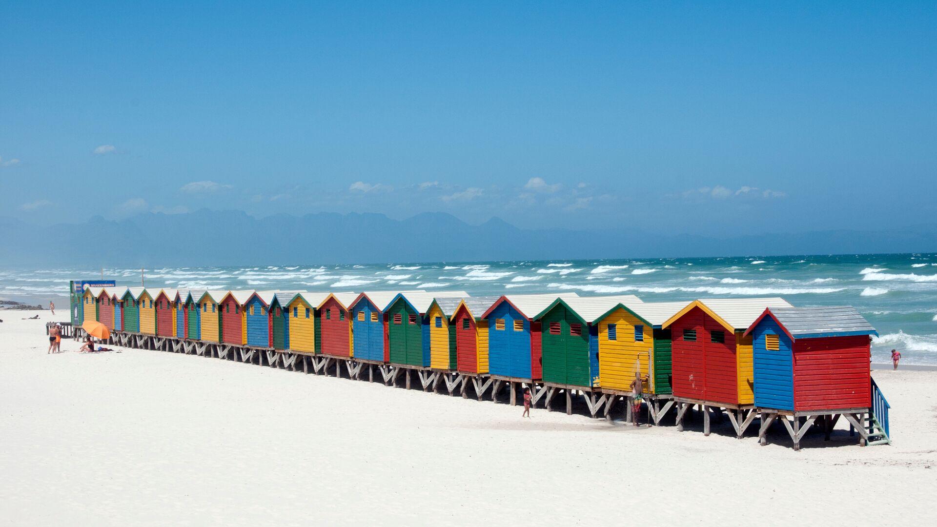 Sprachaufenthalt Südafrika, Kapstadt, Strandhütten am Muizenberg Beach